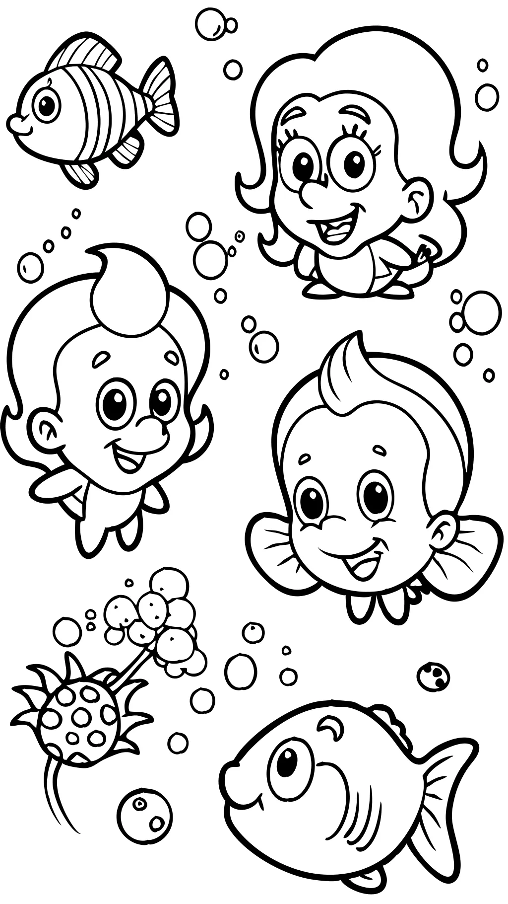 Página para colorear de Bubble Gupppies